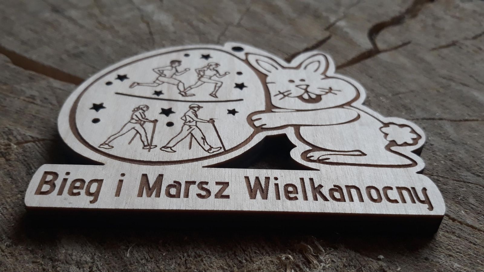 Zając z jajem czyli oryginalny drewniany medal na Bieg i Marsz Wielkanocny