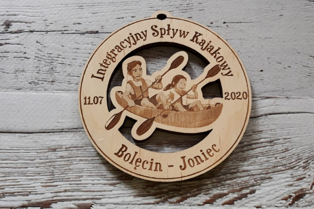 Ażurowy okrągły medal na spływ kajakowy