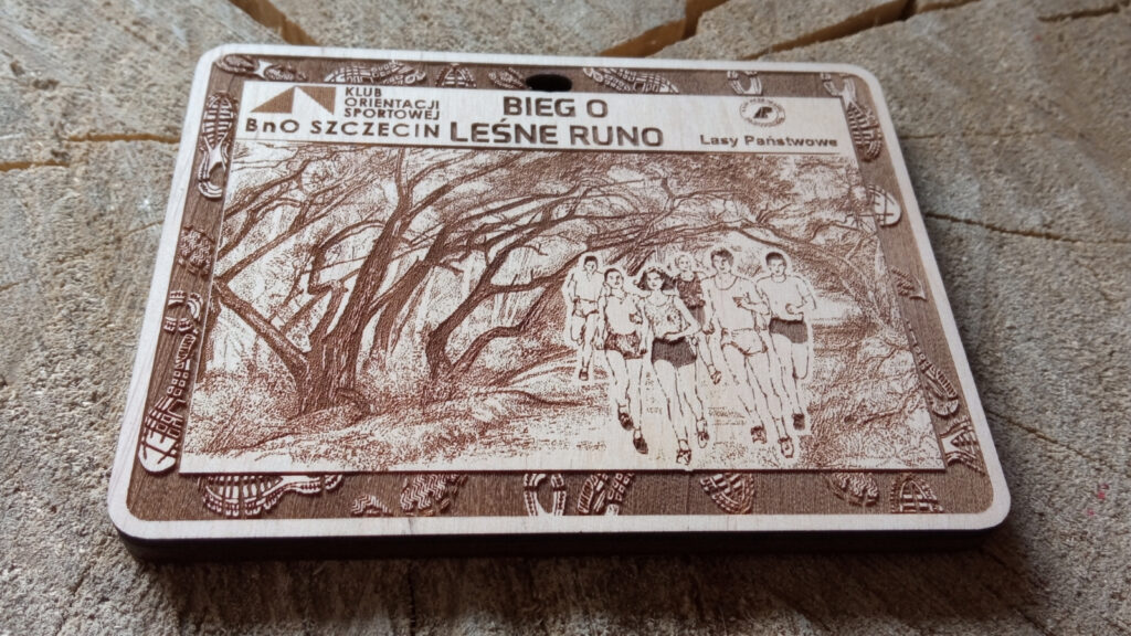 Drewniany leśny medal na Bieg o Leśne Runo
