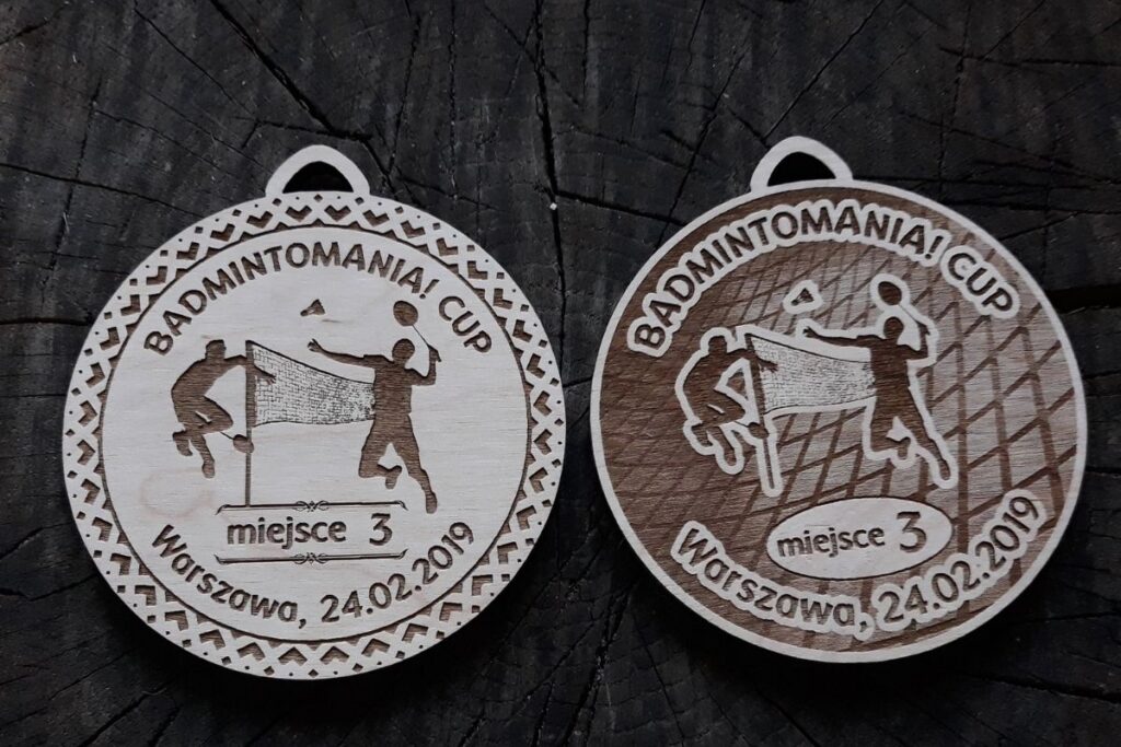 Drewniane medale na turniej Badmintona Drewniane medale na turniej Badmintona