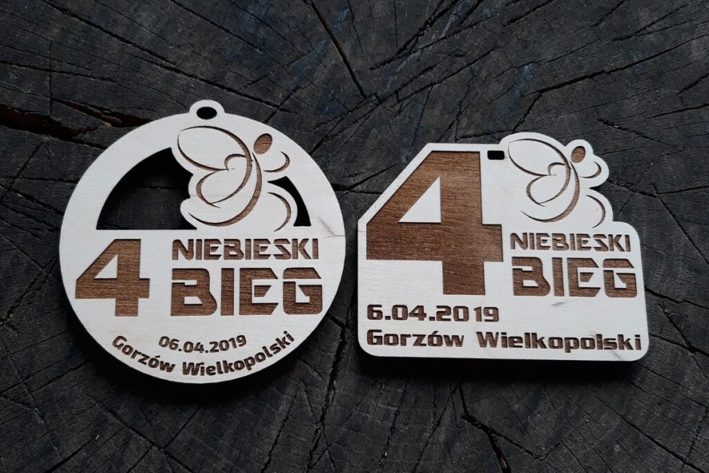 Propozycje drewnianych medali na 4. Niebieski Bieg w Gorzowie Wielkopolskim Propozycje drewnianych medali na 4. Niebieski Bieg w Gorzowie Wielkopolskim