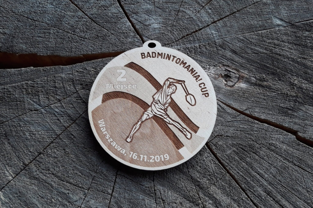 Okrągły medal na zawody Badmintona