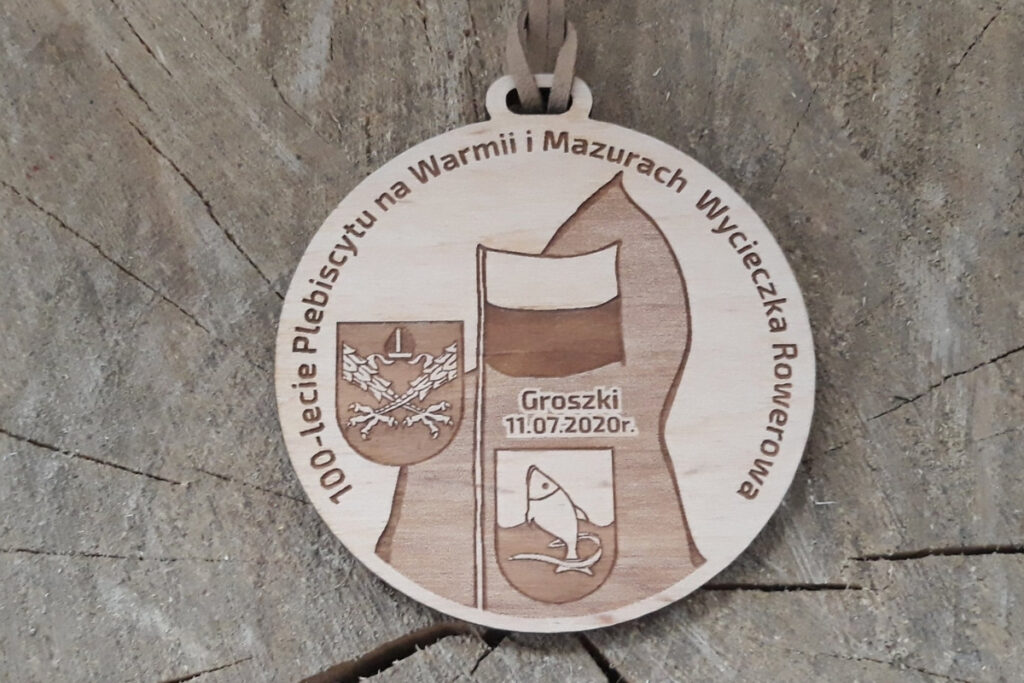 100-lecie Plebiscytu na Warmii i Mazurach. Wycieczka rowerowa – drewniany medal 100-lecie Plebiscytu na Warmii i Mazurach. Wycieczka rowerowa – drewniany medal